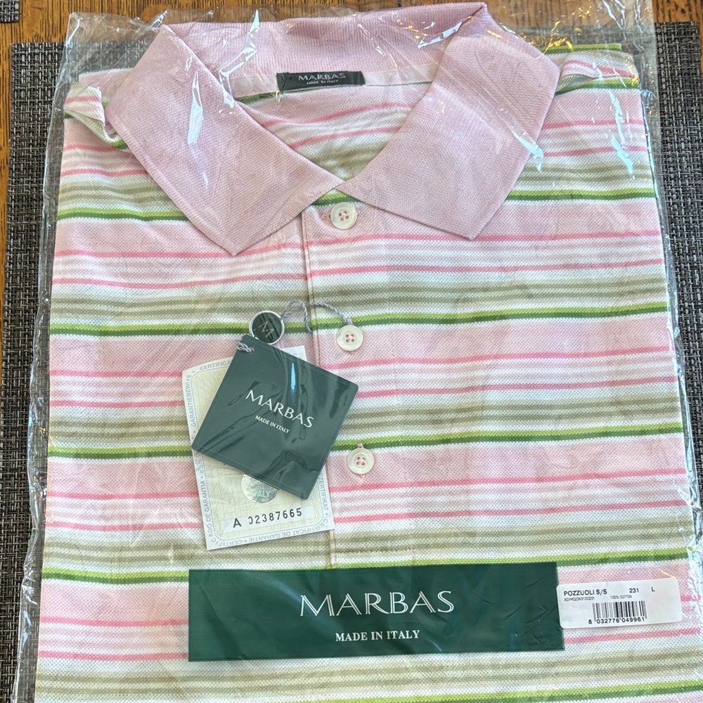 Pink and Green Striped Men's Casual Shirt